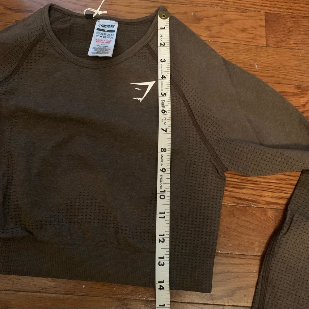 Gymshark Womens Vital Seamless 2.0 Long Sleeve Crop Top | S,M | Brown Marl NEW!! - Picture 11 of 12
